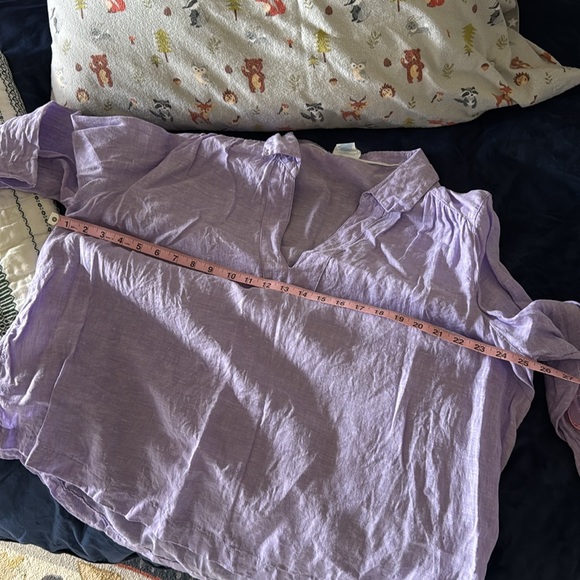 Sigrid Olsen Purple 3/4 Sleeve Polo Collar Blouse - Picture 17 of 17